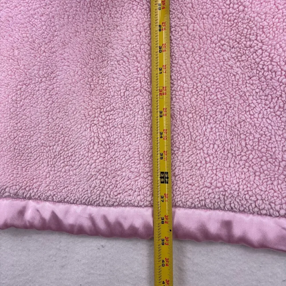 Winnie the Pooh and Piglet Baby Blanket Pink Plush Satin Back Crib Nursery